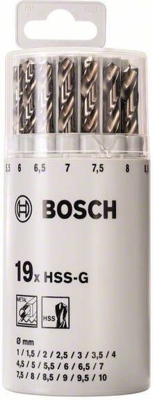 Bosch Accessoires 19-delige metaalborenset HSS-G in ronde kunststof doos DIN 338 135° 110 mm 19st 2607018361