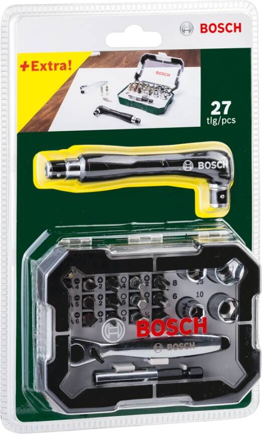 Bosch Accessoires 26-Delige Bit- En Ratelset Met Gratis Rateldraaier 2607017393