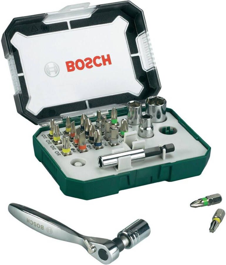 Bosch Accessoires 26-delige schroefbit- en ratelset met kleur codering 2607017322
