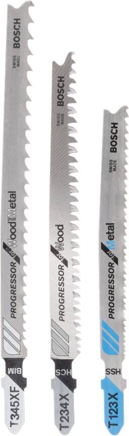 Bosch Accessoires 3-Delige Decoupeerzaagbladenset Progressor T-Schacht 2609256743