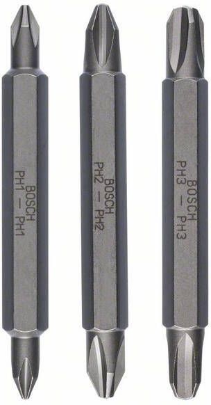 Bosch Accessoires 3-delige dubbelbitset PH1 PH2 PH3 PH1 PH2 PH3; 60 mm 3st 2607001748