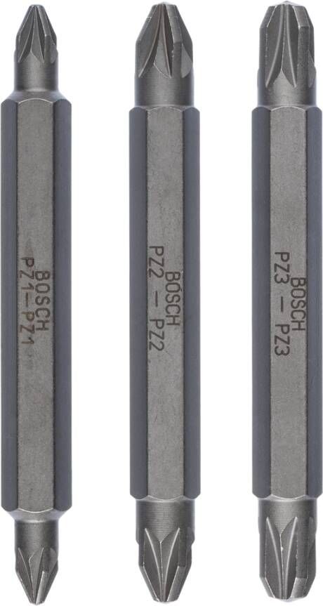 Bosch Accessoires 3-delige dubbelbitset PZ1-PZ2-PZ3 60 mm 2607001749