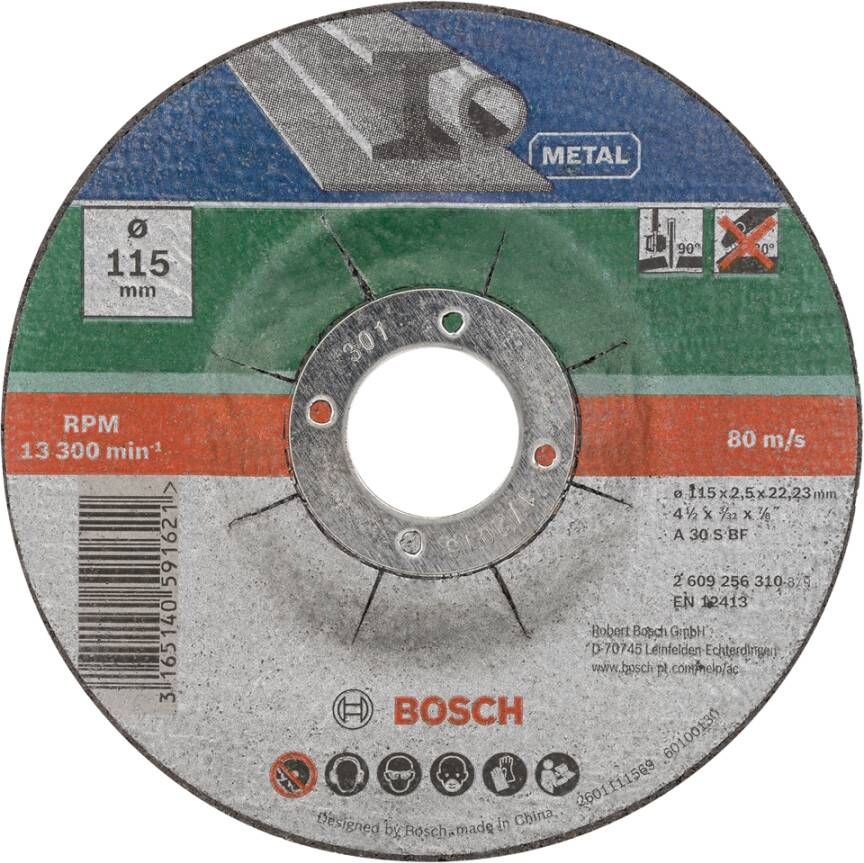 Bosch Accessoires 5-delige doorslijpschijvenset gebogen voor metaal | 115 X 2 5 mm 2609256332