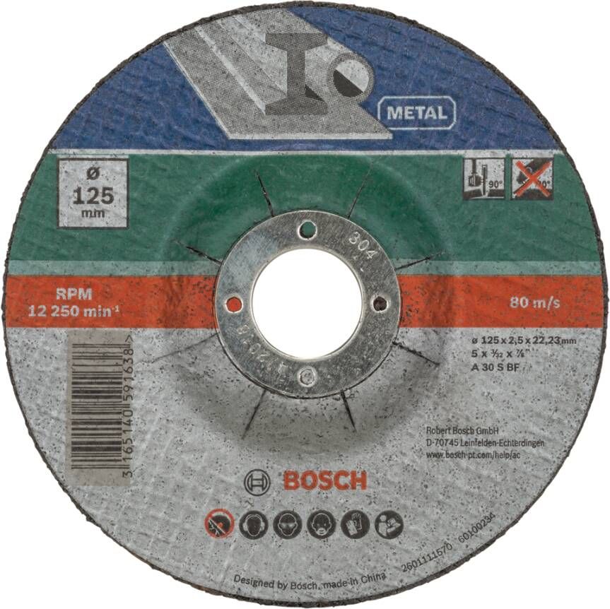 Bosch Accessoires 5-delige doorslijpschijvenset gebogen voor metaal | 125 X 2 5 mm 2609256333