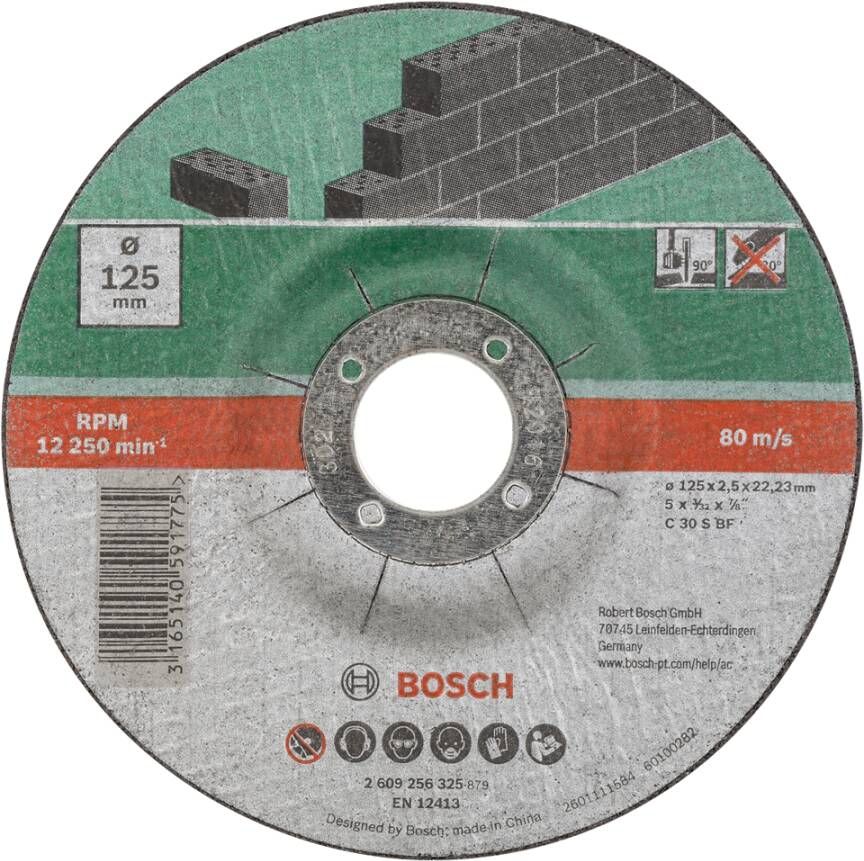 Bosch Accessoires 5-delige doorslijpschijvenset gebogen voor steen | 125 X2 5 mm 2609256335