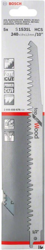 Bosch Accessoires 5x Reciprozaagblad voor Hout S1531L 2608650676