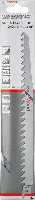 Bosch Accessoires 5x Reciprozaagblad voor Hout S1542K 2608650682