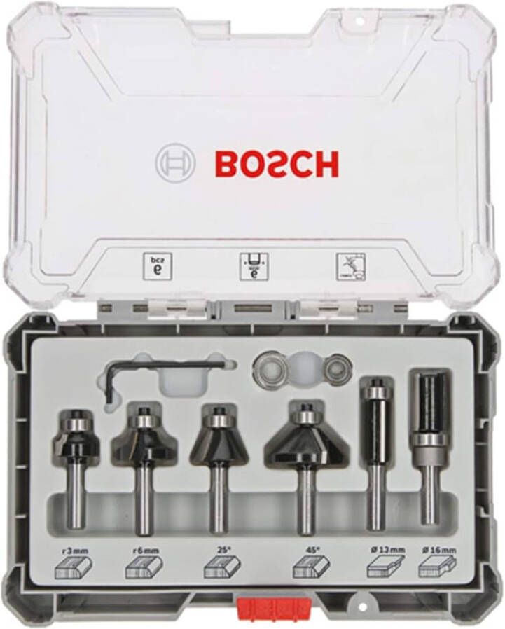 Bosch Accessoires 8-delige gemengde freesset schachtdiameter 6 mm 2607017468