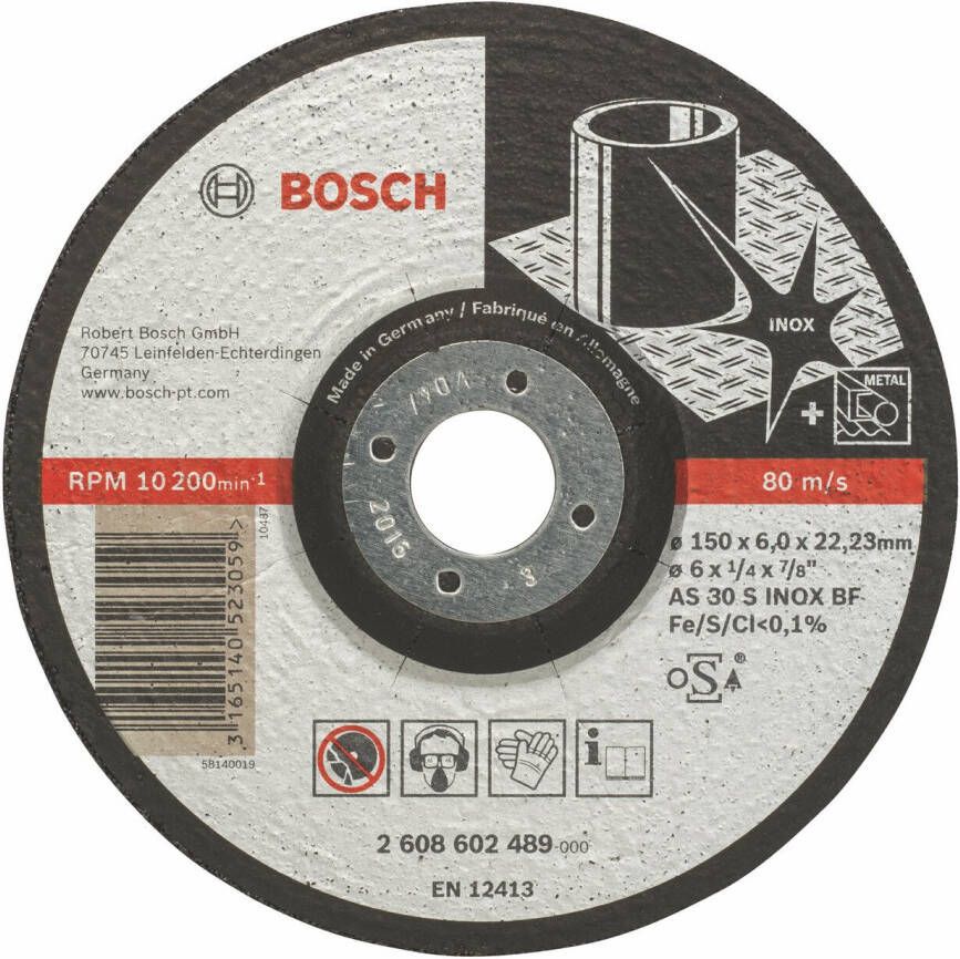 Bosch Accessoires Afbraamschijf gebogen Expert for Inox AS 30 S INOX BF 150 mm 22 23 mm 6 0 mm 1st 2608602489