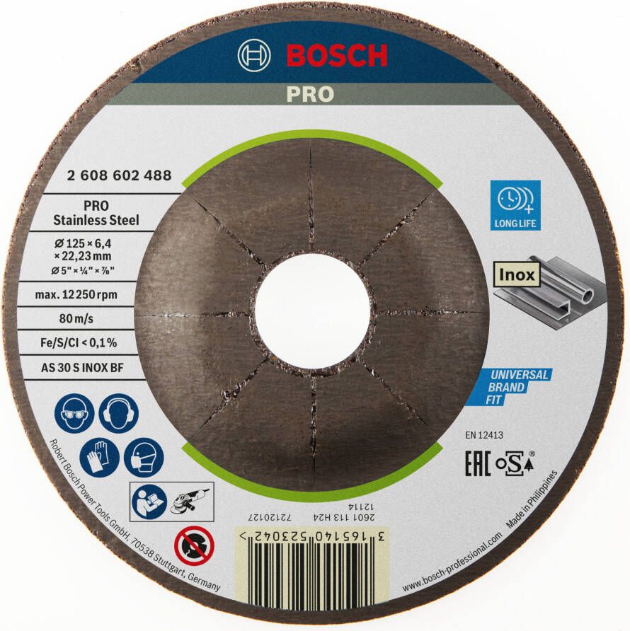 Bosch Accessoires Afbraamschijf | Inox | 125mm | per 1 | 2608602488