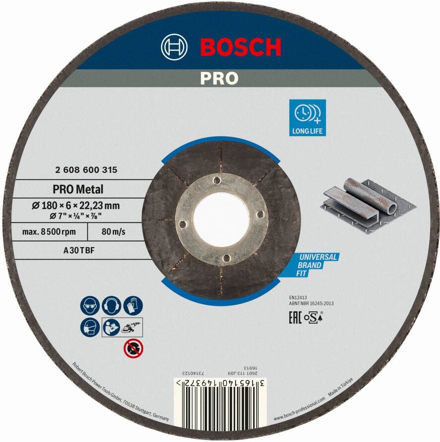 Bosch Accessoires Afbraamschijf | Metaal | 180x6 mm | per 1 | 2608600315