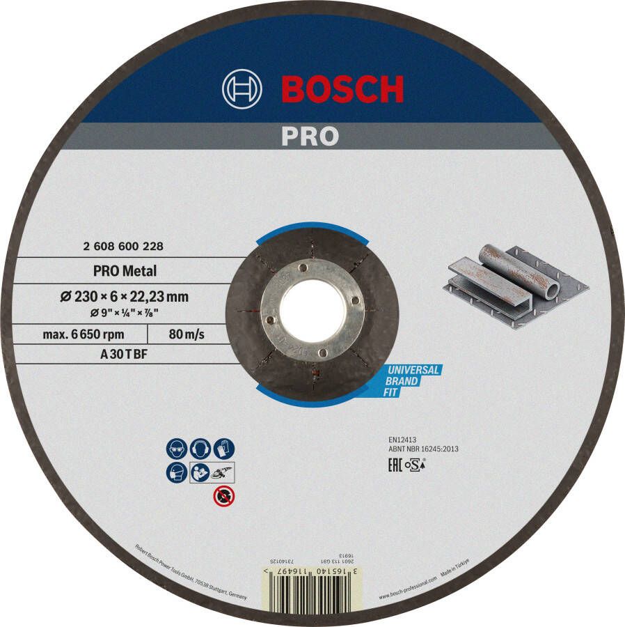 Bosch Accessoires Afbraamschijf | Metaal | 230x6 mm | per 1 | 2608600228