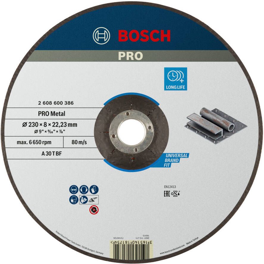 Bosch Accessoires Afbraamschijf | Metaal | 230x8 mm | per 1 | 2608600386