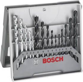 Bosch Accessoires Borenmix | Hout-Steen en Metaalboren | 15-Delig | 2607017038