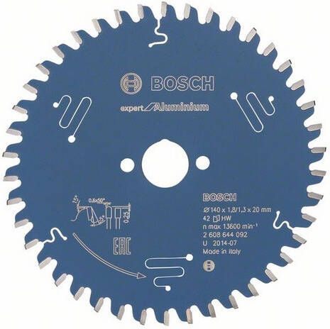 Bosch Accessoires Cirkelzaagblad Expert for Aluminium 140x20x1.8 1.3x42T 2608644092
