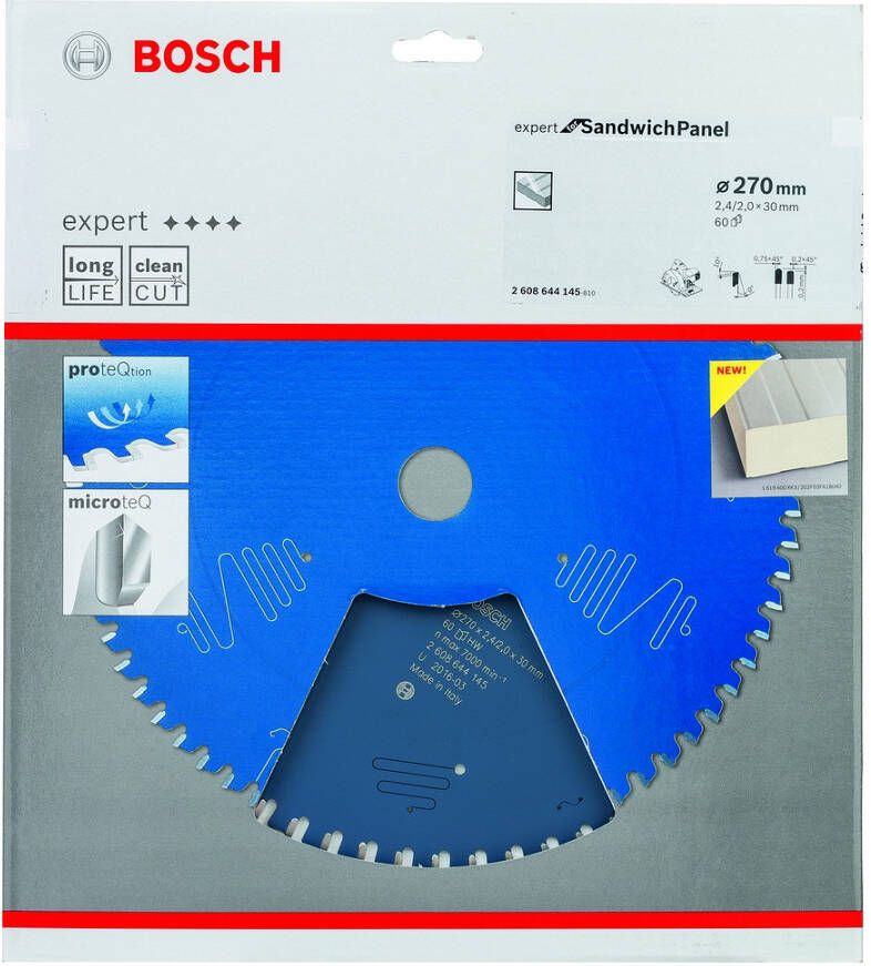 Bosch Accessoires Cirkelzaagblad Expert for Sandwich Panel 270 x 30 x 2 4 mm 60 1 stuk(s) 2608644145