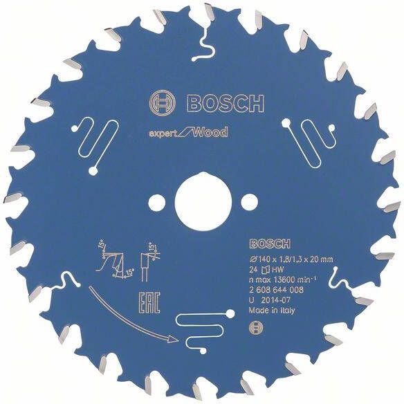 Bosch Accessoires Cirkelzaagblad expert for Wood 140x20x1.8 1.3x24 T 2608644008