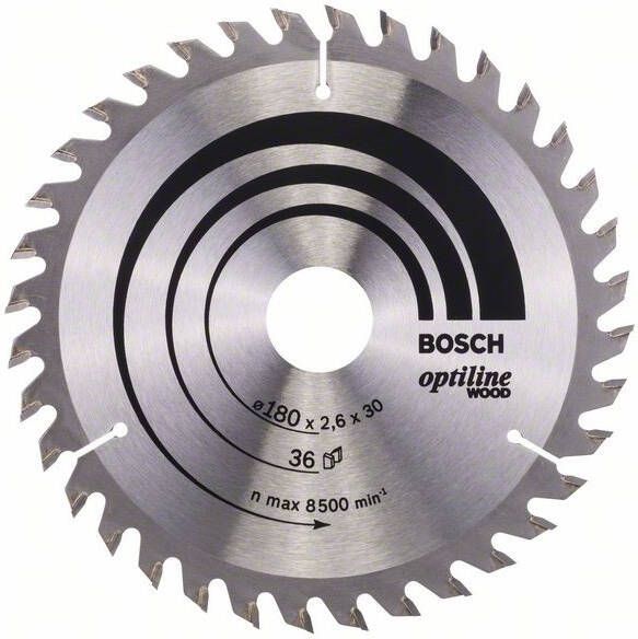 Bosch Accessoires Cirkelzaagblad Optiline Wood 180 x 30 20 x 2 6 mm 36 1st 2608640609