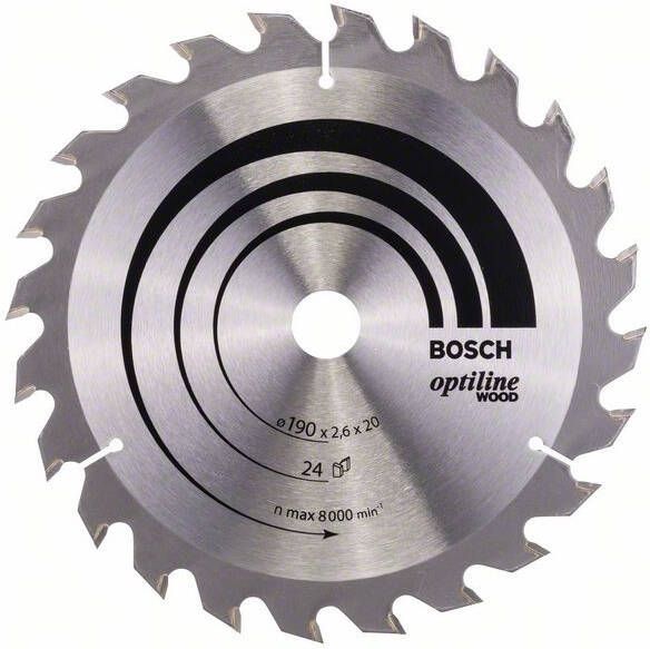 Bosch Accessoires Cirkelzaagblad Optiline Wood 190 x 20 16 x 2 6 mm 24 1st 2608640612