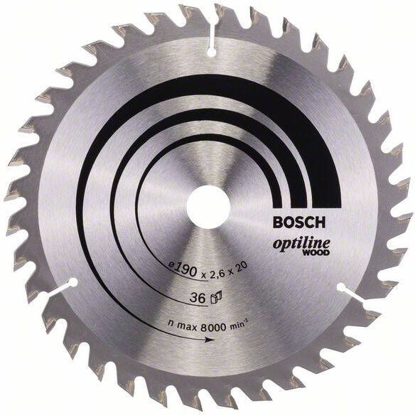 Bosch Accessoires Cirkelzaagblad Optiline Wood 190 x 20 16 x 2 6 mm 36 1st 2608640613