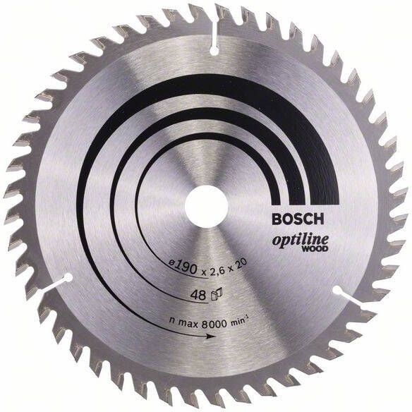 Bosch Accessoires Cirkelzaagblad Optiline Wood 190 x 20 16 x 2 6 mm 48 1st 2608640614