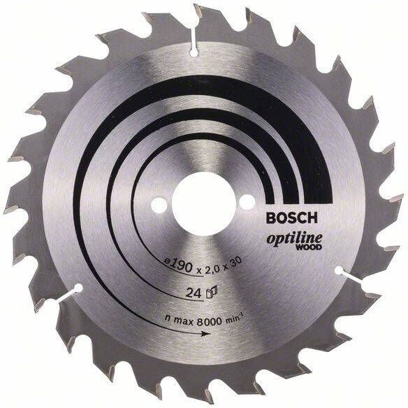 Bosch Accessoires Cirkelzaagblad Optiline Wood 190 x 30 x 2 0 mm 24 1st 2608641185