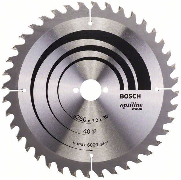Bosch Accessoires Cirkelzaagblad Optiline Wood 250 x 30 x 3 2 mm 40 1st 2608640728