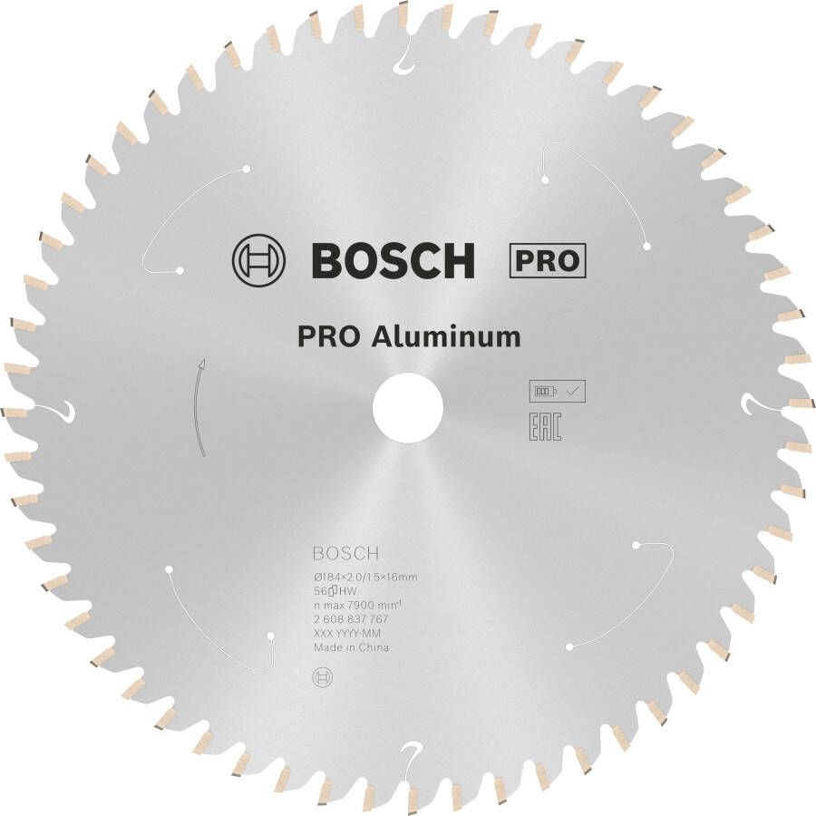 Bosch Accessoires Cirkelzaagblad St Aluminium 184X16X2 1.5X56T 2608837767