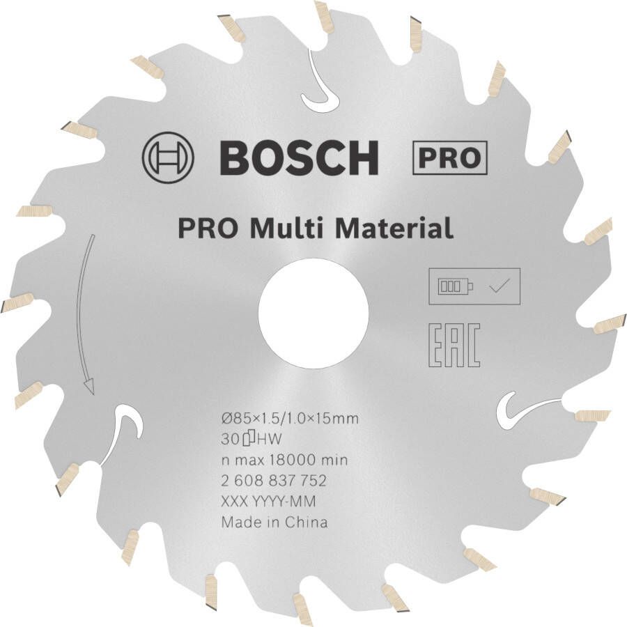 Bosch Accessoires Cirkelzaagblad St Multi Mat 85X15X1.5 1.0X30T 2608837752