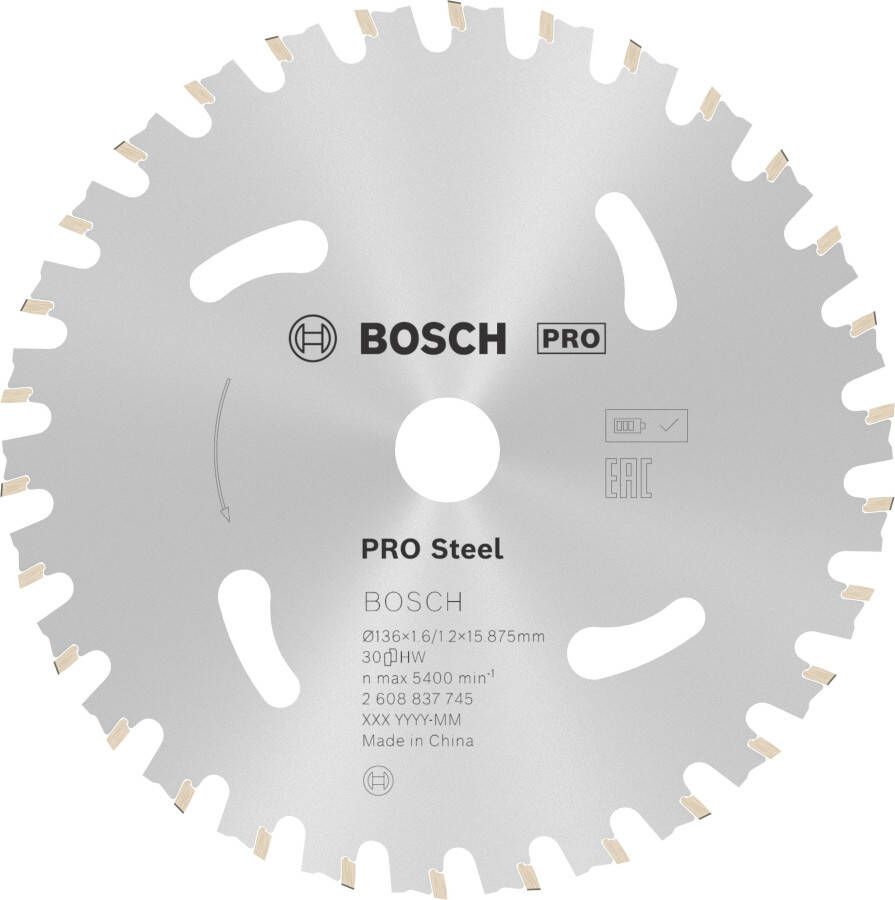 Bosch Accessoires Cirkelzaagblad | Standard for Steel | 136 mm | T30 2608837745