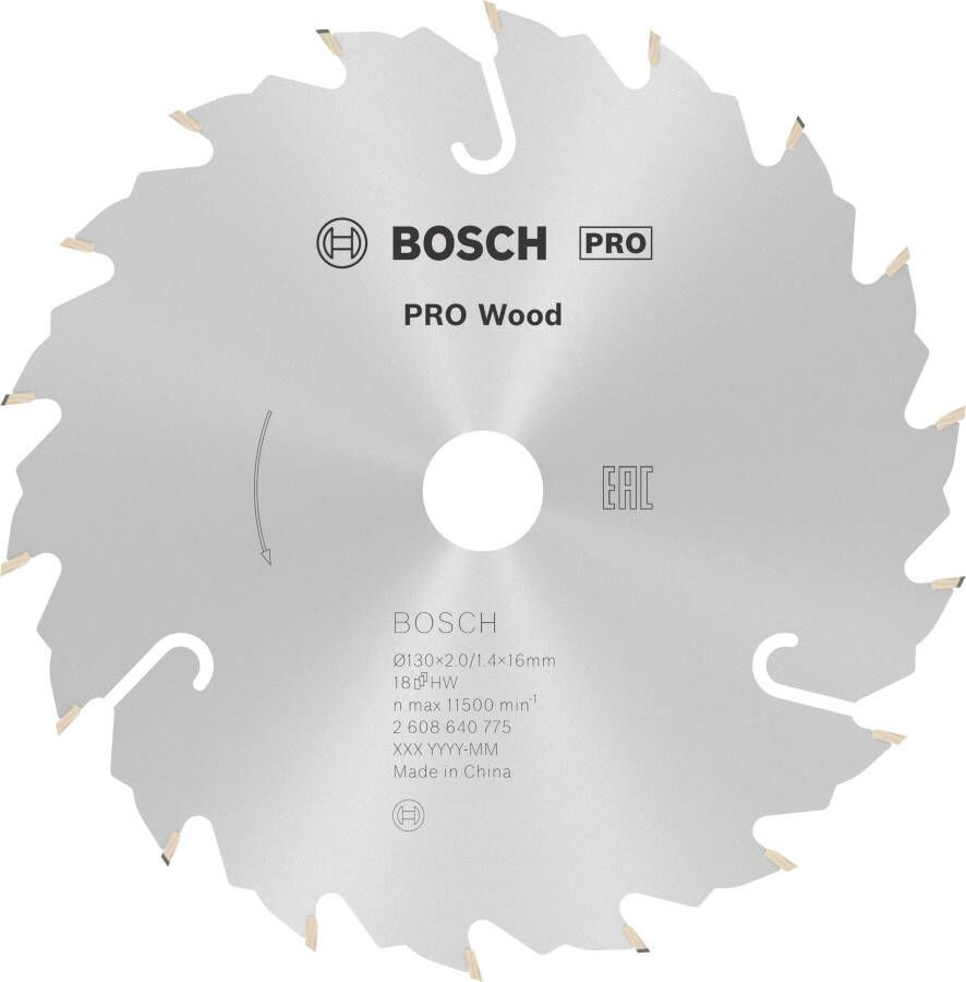 Bosch Accessoires Cirkelzaagblad Standard for Wood Speed 130 x 16 x 2 mm 18 1st 2608640775