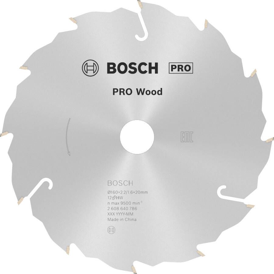 Bosch Accessoires Cirkelzaagblad Standard for Wood Speed 160 x 20 x 2 4 mm 12 1st 2608640786
