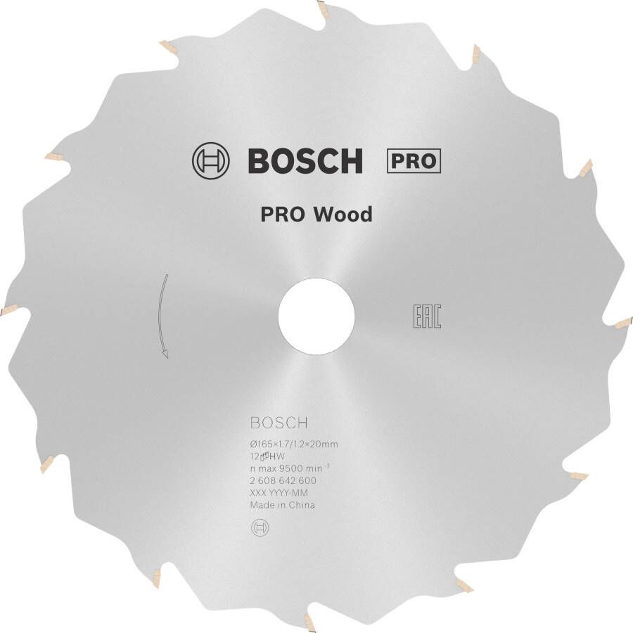 Bosch Accessoires Cirkelzaagblad Standard for Wood Speed 165 x 20 16 x 1 7 mm 12 1st 2608642600