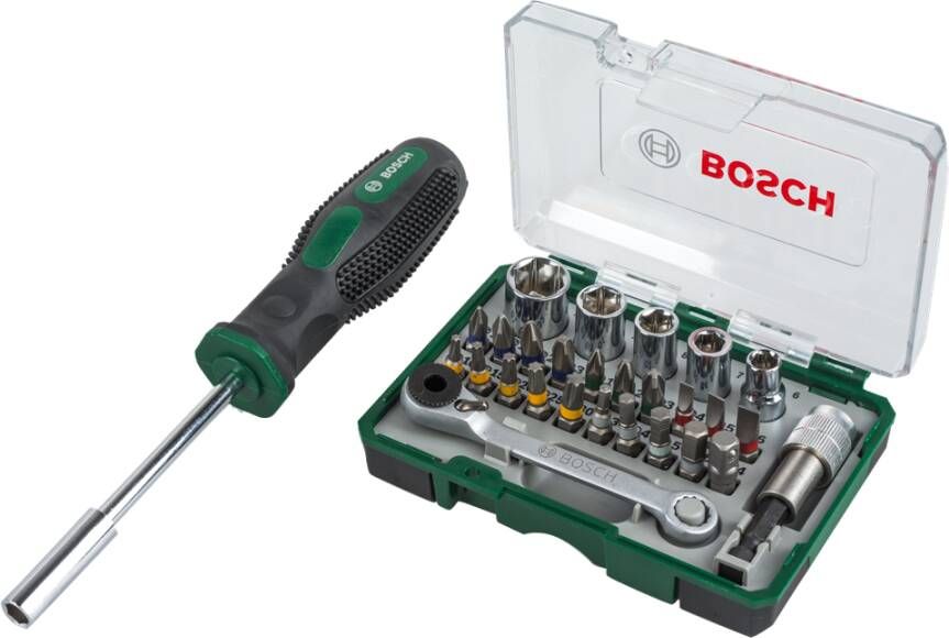 Bosch Accessoires De 27-delige schroefbitset met ratel en handschroevendraaier 2607017331