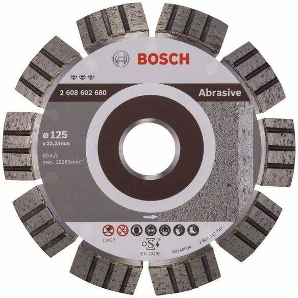 Bosch Accessoires Diamantdoorslijpschijf Best for Abrasive 125 x 22 23 x 2 x 12 mm 1st 2608602680