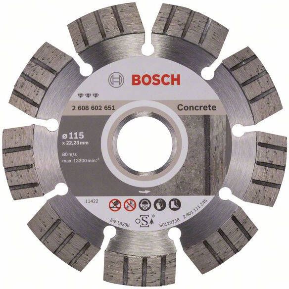 Bosch Accessoires Diamantdoorslijpschijf Best for Concrete 115 x 22 23 x 2 x 12 mm 1st 2608602651