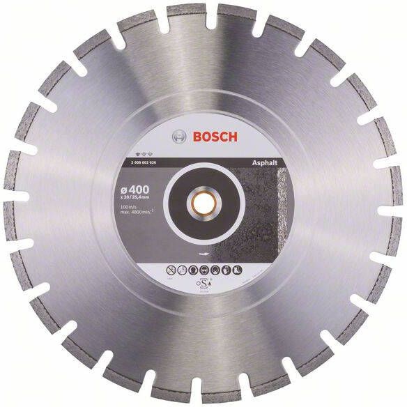 Bosch Accessoires Diamantdoorslijpschijf Standard for Asphalt 400 x 20 25 40 x 3 6 x 10 mm 1st 2608602626