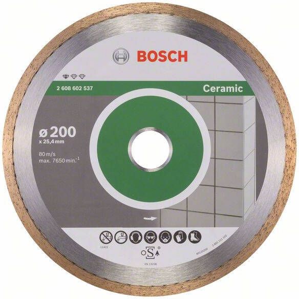 Bosch Accessoires Diamantdoorslijpschijf Standard for Ceramic 200 x 25 40 x 1 6 x 7 mm 1st 2608602537