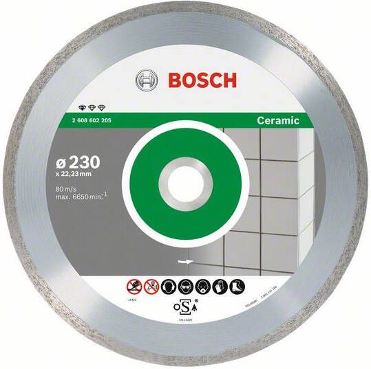 Bosch Accessoires Diamantdoorslijpschijf Standard for Ceramic 230 x 22 23 x 1 6 x 7 mm 10st 2608603234