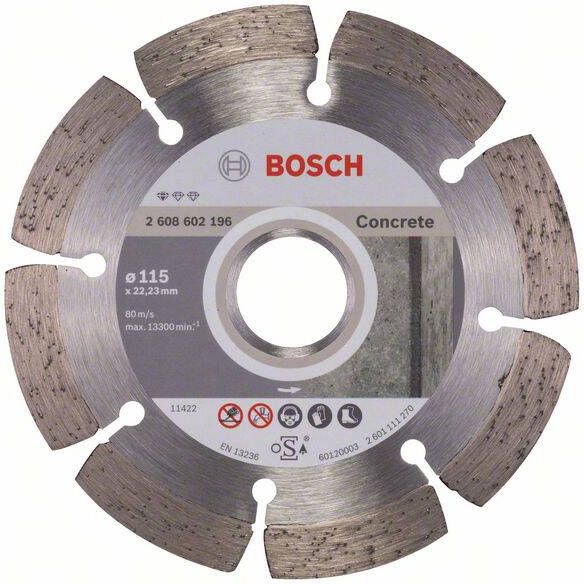Bosch Accessoires Diamantdoorslijpschijf Standard for Concrete 115 x 22 23 x 1 6 x 10 mm 1st 2608602196