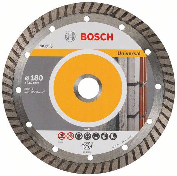Bosch Accessoires Diamantdoorslijpschijf Standard for Universal Turbo 180 x 22 23 x 2 5 x 10 mm 10st 2608603251