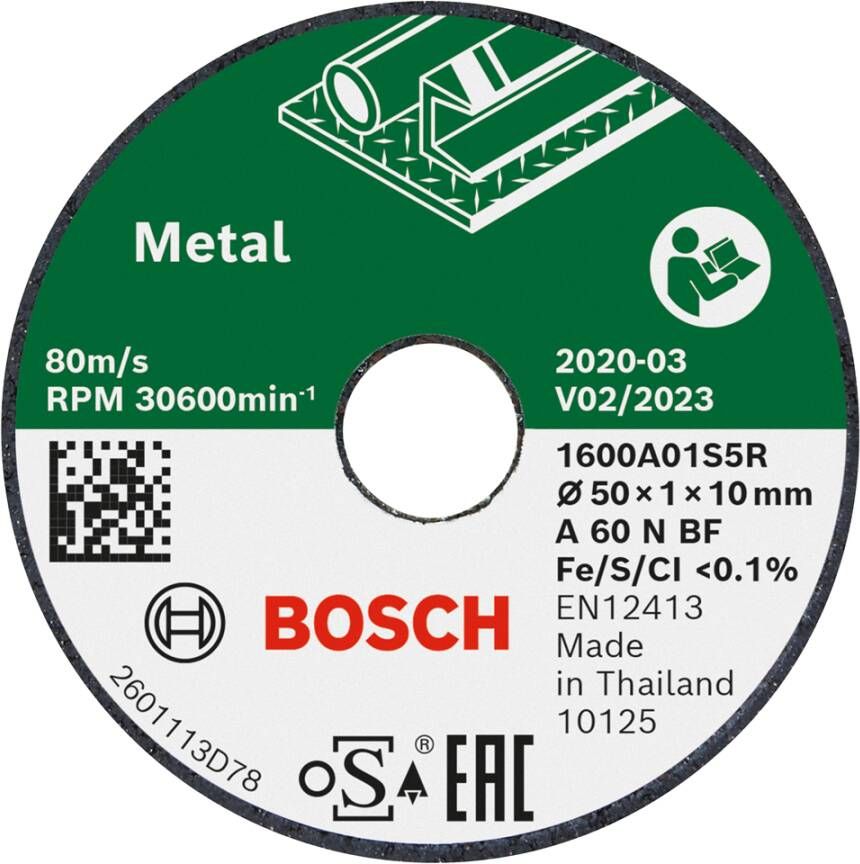 Bosch Accessoires Doorslijpschijf Bonded 3Pcsx50X1X10 mm 1600A01S5Y