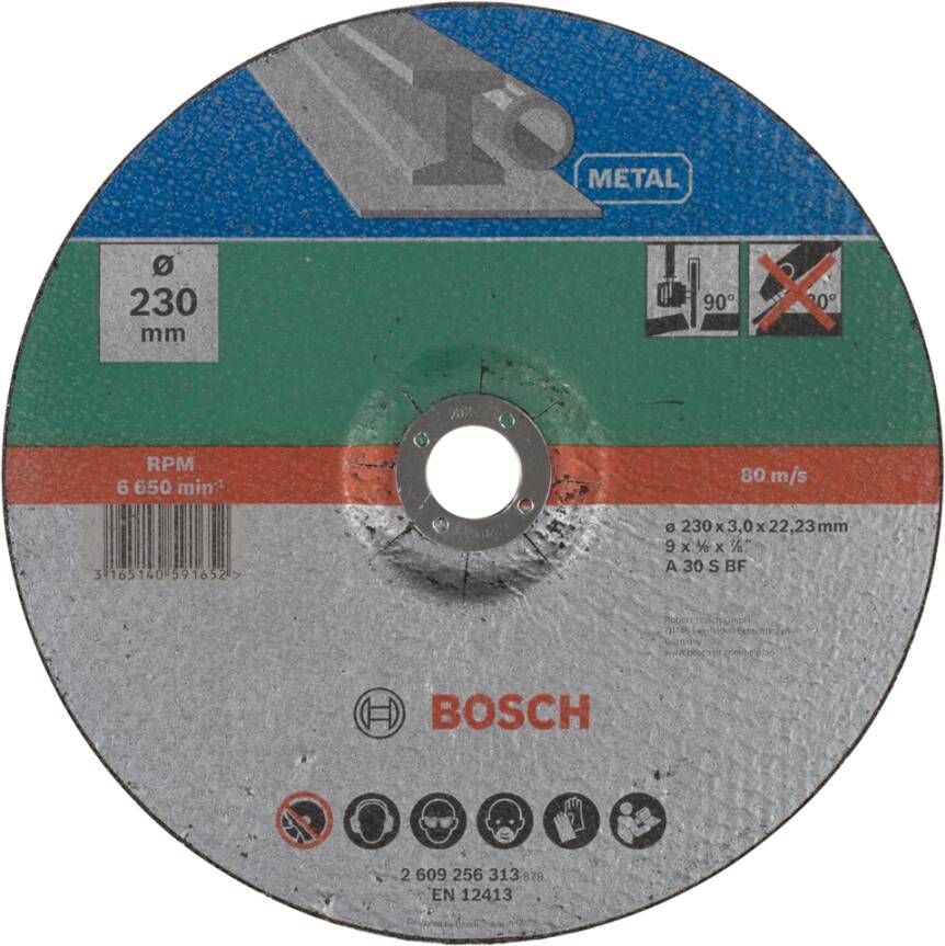 Bosch Accessoires Doorslijpschijf gebogen metaal | 230 X 3 mm 2609256313
