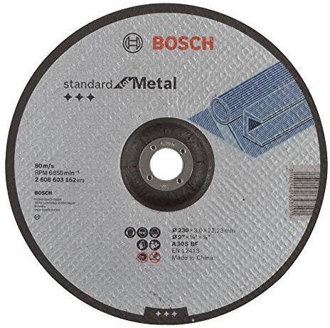 Bosch Accessoires Doorslijpschijf gebogen Standard for Metal A 30 S BF 230 mm 22 23 mm 3 0 mm 1 stuks 2608603162