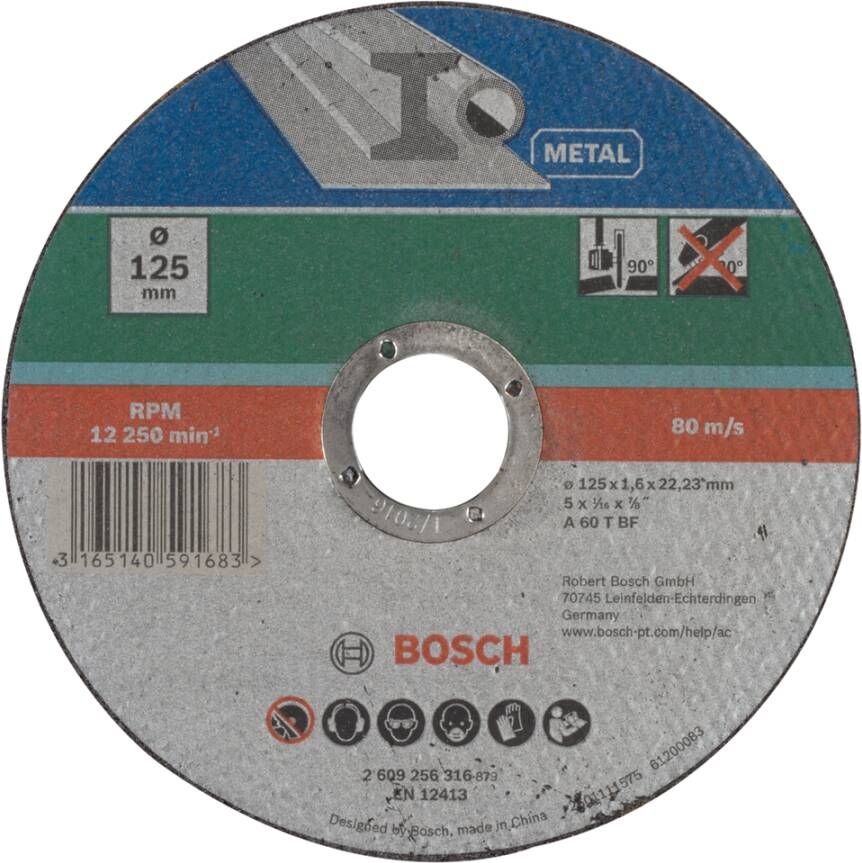 Bosch Accessoires Doorslijpschijf Metaal | 125 X1 6 | Recht 2609256316