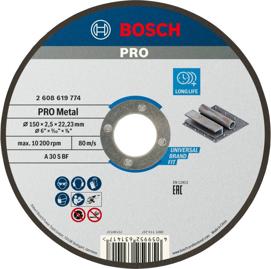 Bosch Accessoires Doorslijpschijf Metaal 150X2.5mm 2608619774