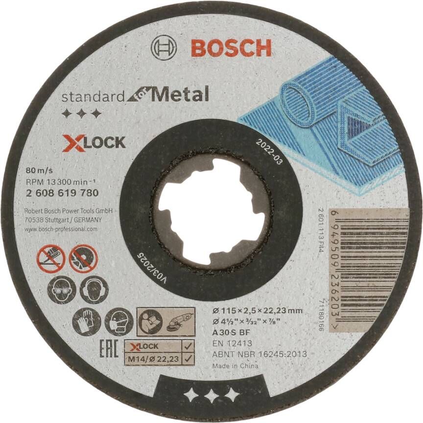 Bosch Accessoires Doorslijpschijf Metaal X-Lock 115X2.5mm 2608619780