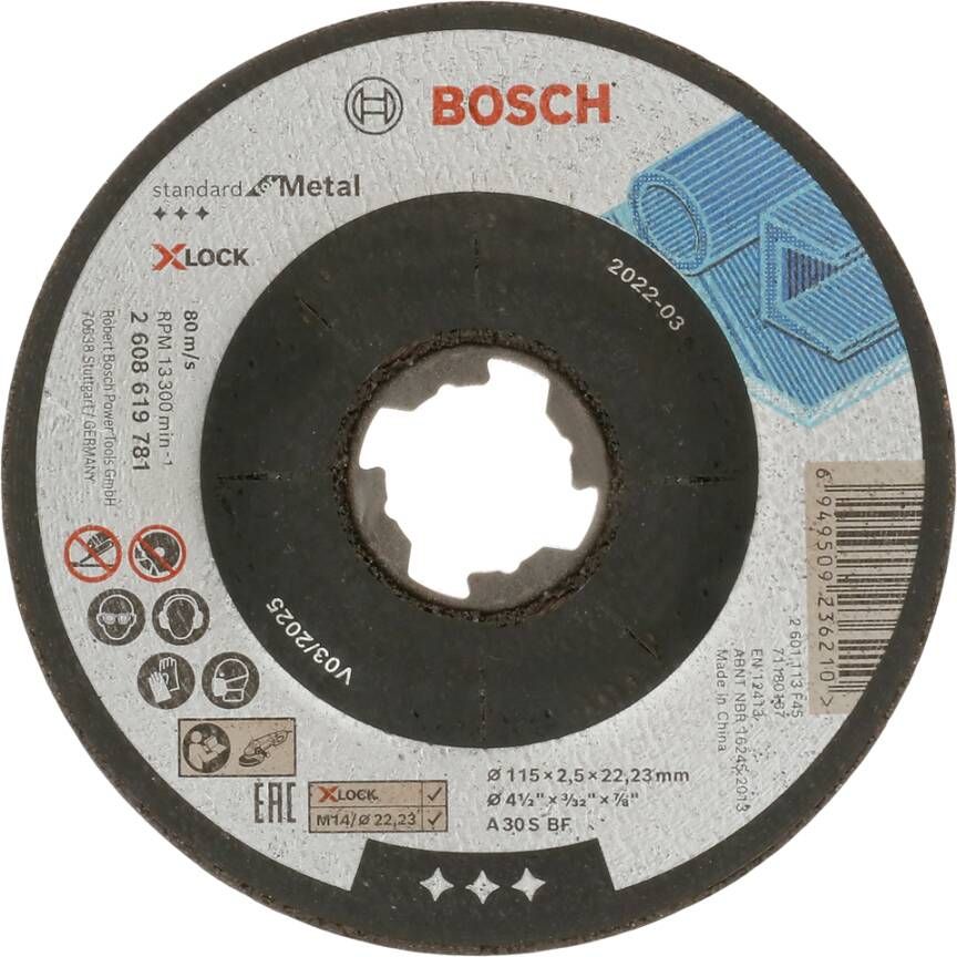 Bosch Accessoires Doorslijpschijf Metaal X-Lock 115X2.5mm 2608619781