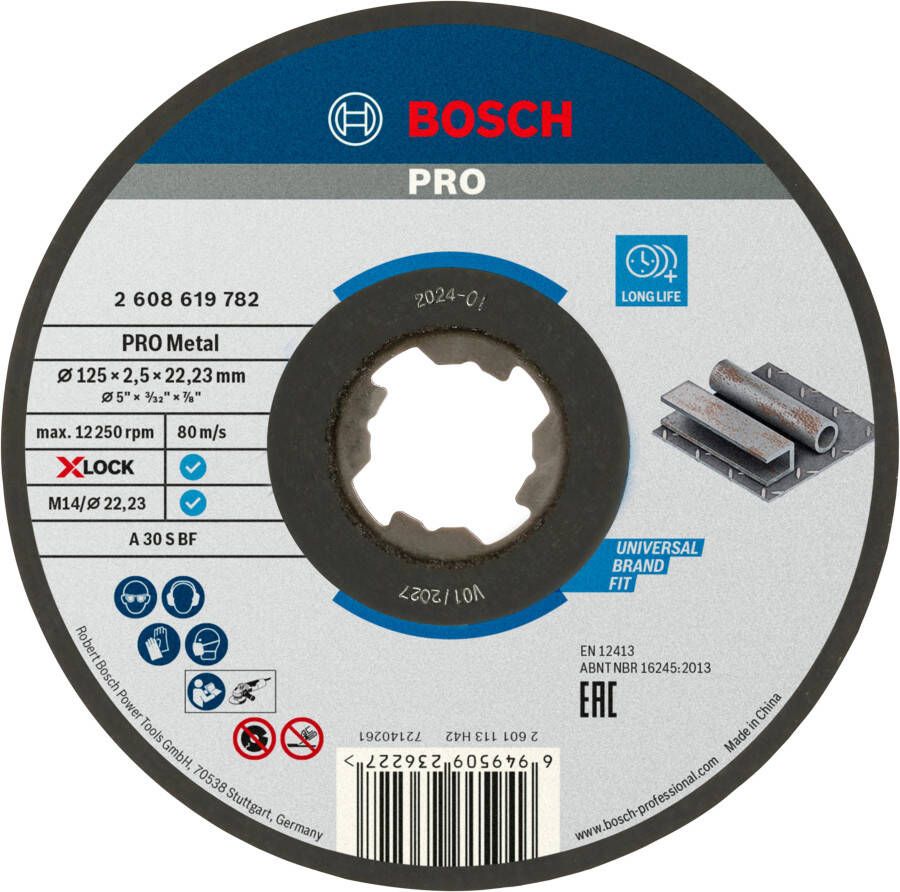 Bosch Accessoires Doorslijpschijf Metaal X-Lock 125X2.5mm 2608619782