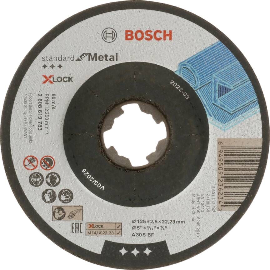 Bosch Accessoires Doorslijpschijf Metaal X-Lock 125X2.5mm 2608619783